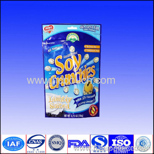 Stand Up Plastic Food Packaging Bag With Zipper